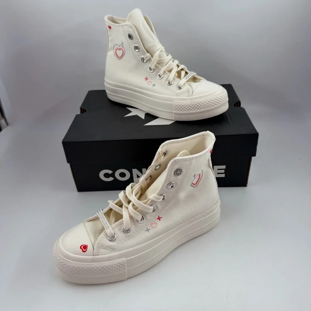 Converse Women’s CTAS Lift Egret Platform-5.5-Forever Dream Off White Shoes NEW!